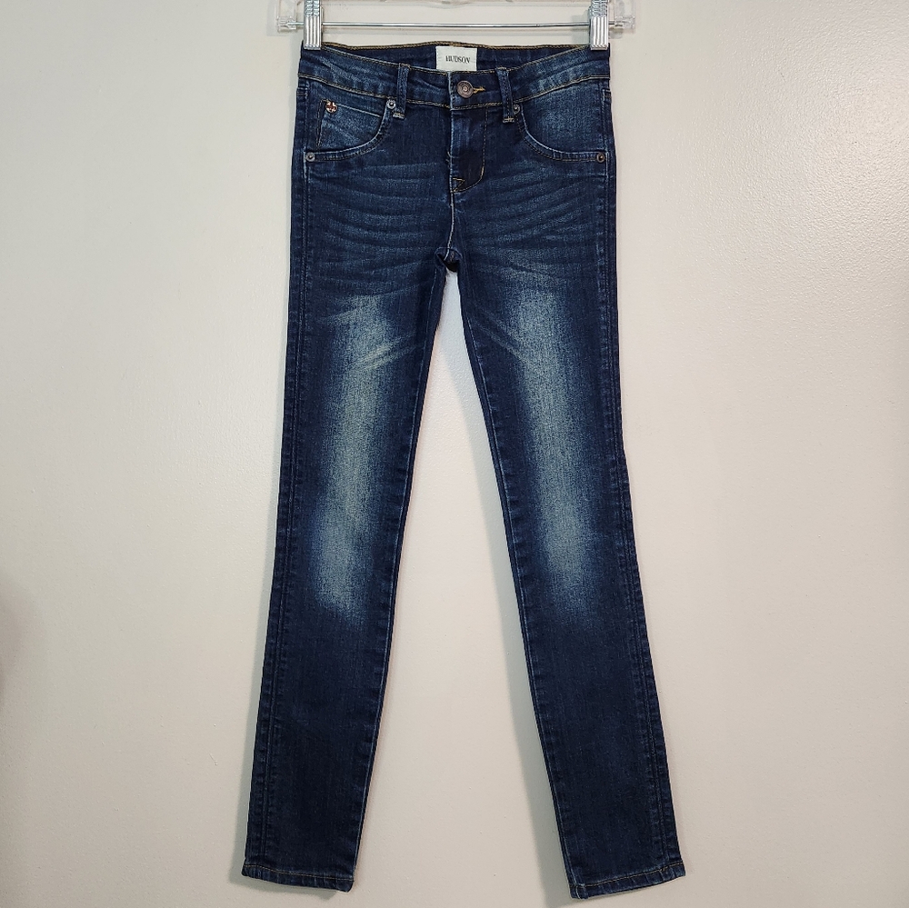 HUDSON Girls Skinny Fit Stretch Denim Jean, Medium Wash, Size 10 ~ EUC
